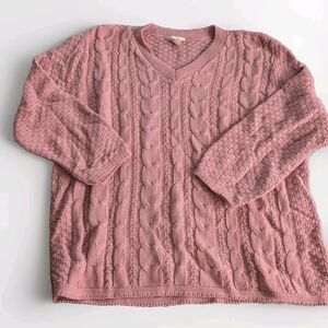 Vintage Bobbie Brooks Sweater Womens Sz 18/20  Berry Oversized Grandma Core